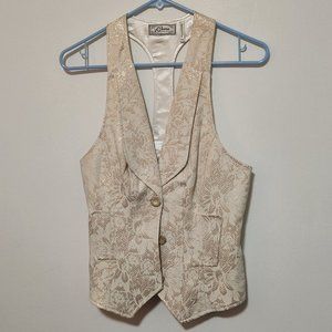 Creamy sparkly damask glam vest by Guess, Sz M